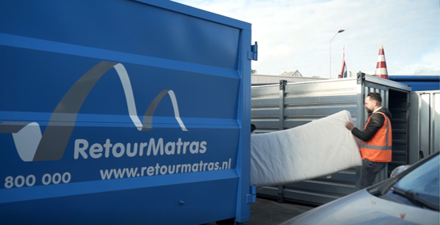 matrasrecycling container droog inzamelen